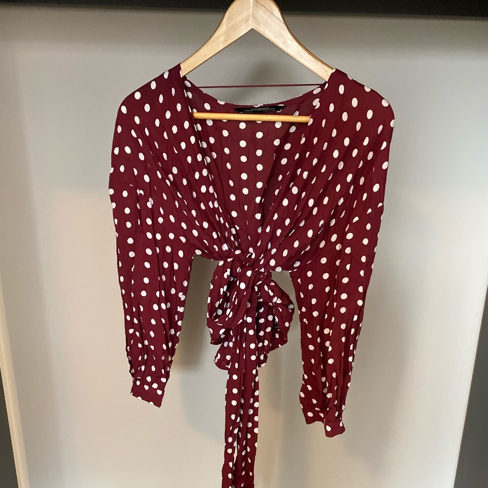 Polka dot Zara wrap top